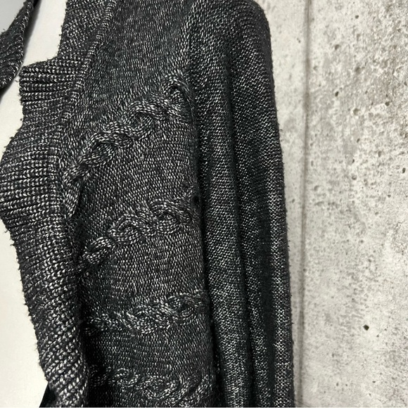 𝅺escada Wool Blend Cable Knit Ruffle Sweater Cardigan - Picture 8 of 13